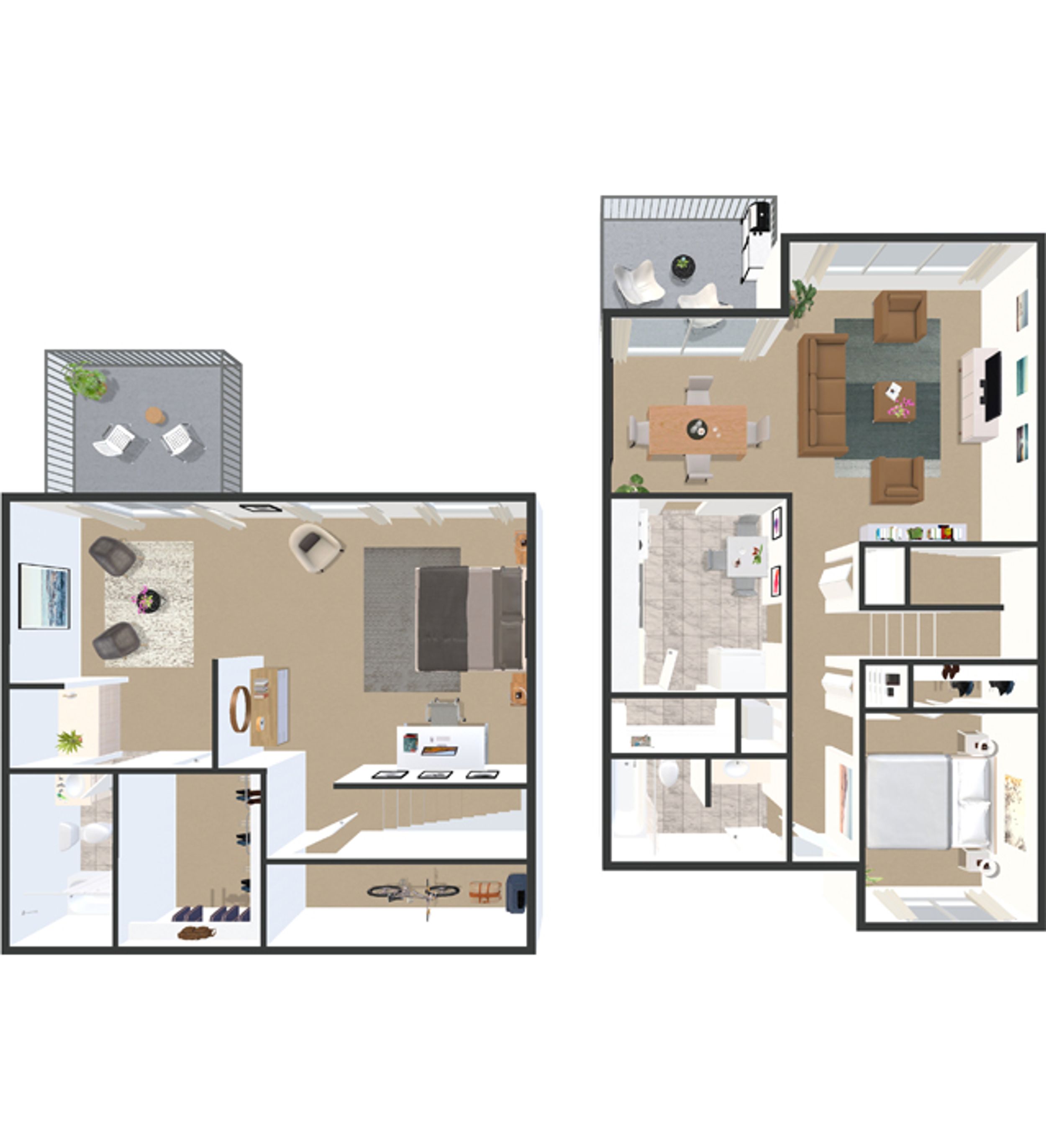 2bd 2ba TH	 floorplan